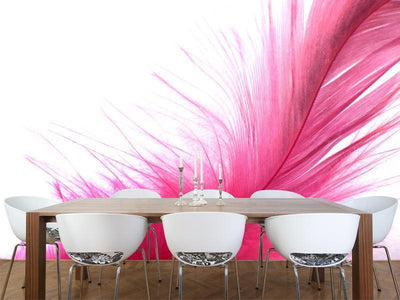 Pink feather Wall Mural-Wall Mural-Eazywallz