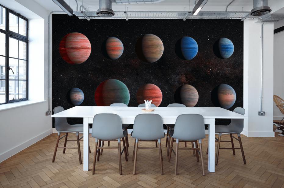 Planets in Space Wall Mural-Wall Mural-Eazywallz