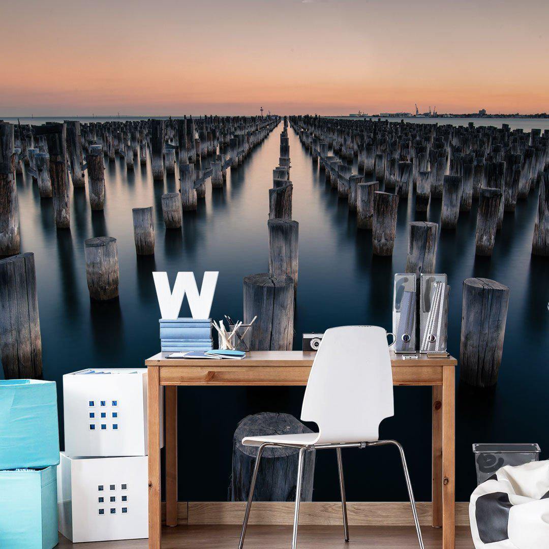 Port Melbourne Wall Mural-Wall Mural-Eazywallz