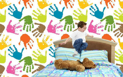 Prints of childs'hands Wall Mural-Wall Mural-Eazywallz