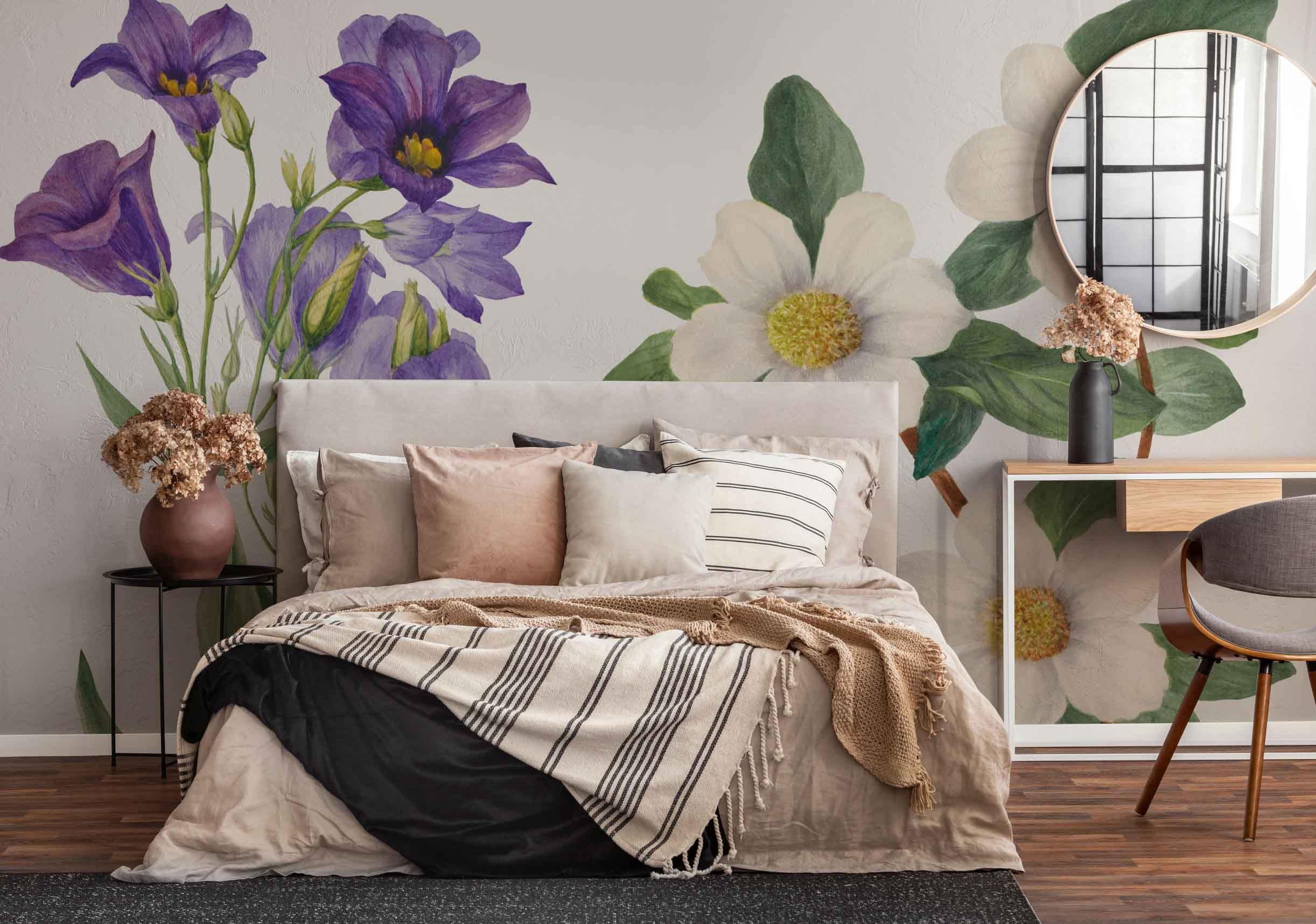 Purple Wildflowers Wall Mural-Wall Mural-Eazywallz