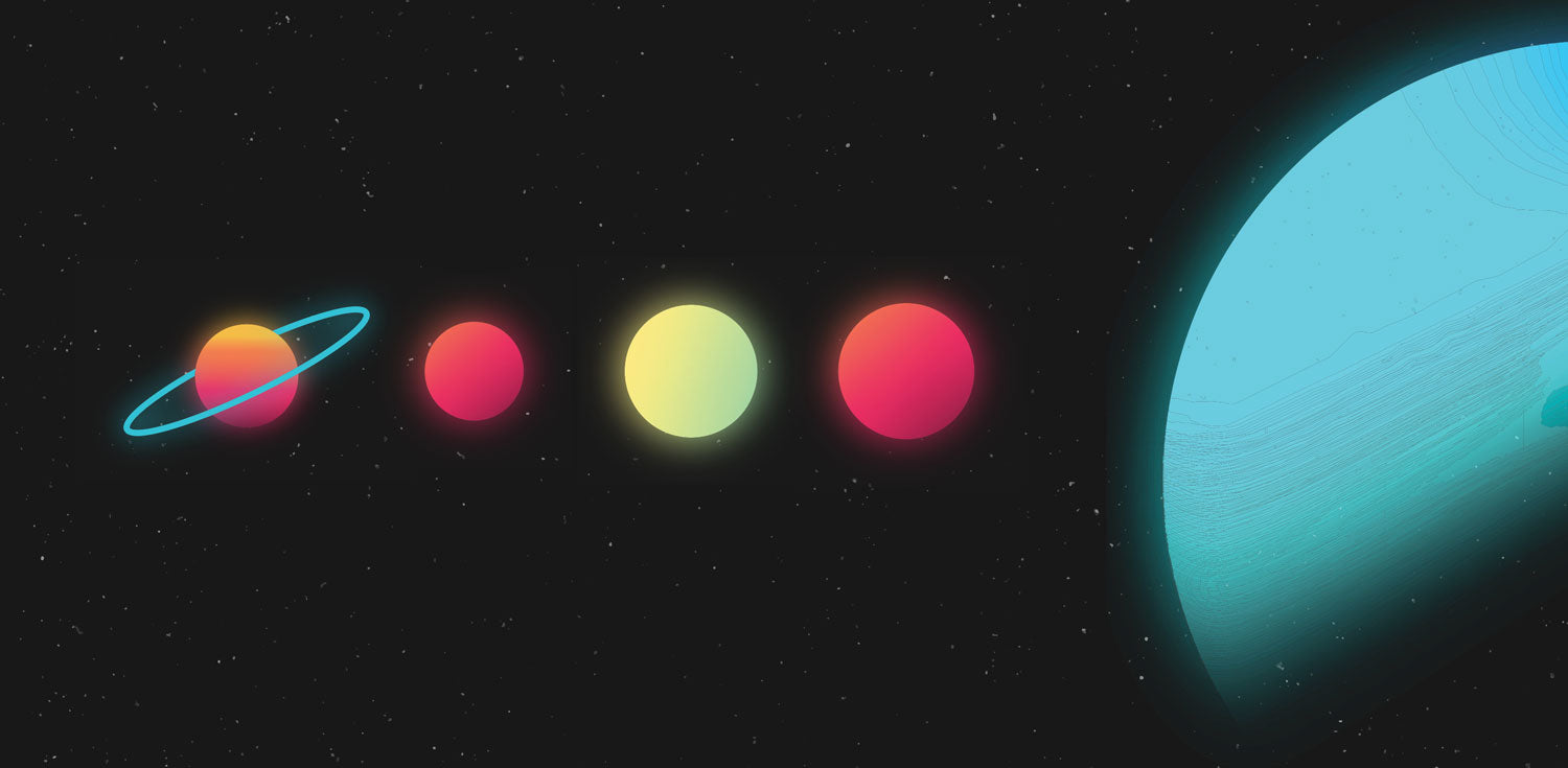 Minimal Abstract Solar System 2 Wall Mural