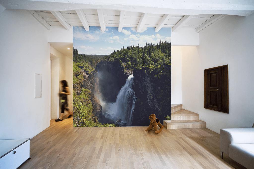 Rain Forest Waterfall Wall Mural-Wall Mural-Eazywallz