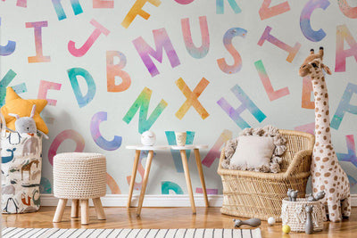 Rainbow Alphabet Wall Mural-Wall Mural-Eazywallz