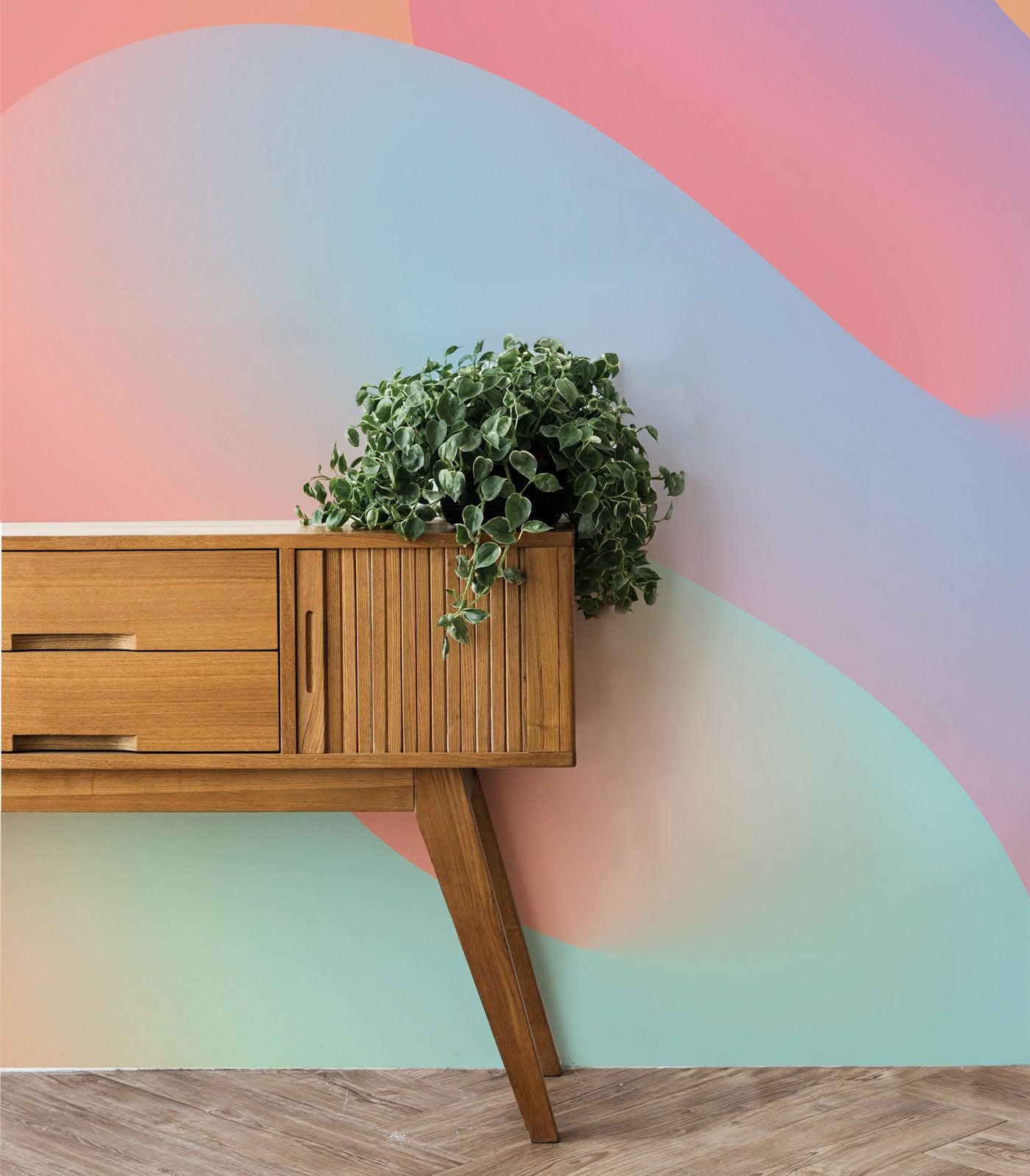 Rainbow Swirl Squiggles Wall Mural-Wall Mural-Eazywallz