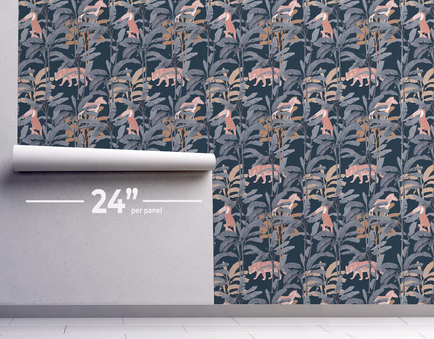 Redoute Dark Jungle Wallpaper #394-Repeat Pattern Wallpaper-Eazywallz