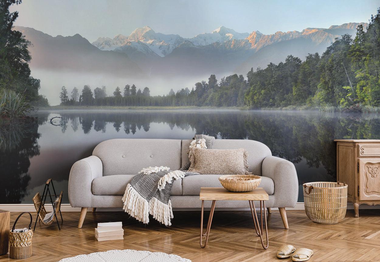 Reflection of Lake Matheson Wall Mural-Wall Mural-Eazywallz