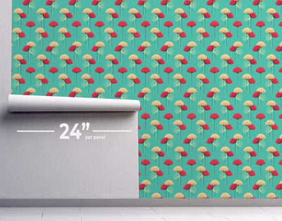 Retro Floral Pop Wallpaper #350-Repeat Pattern Wallpaper-Eazywallz