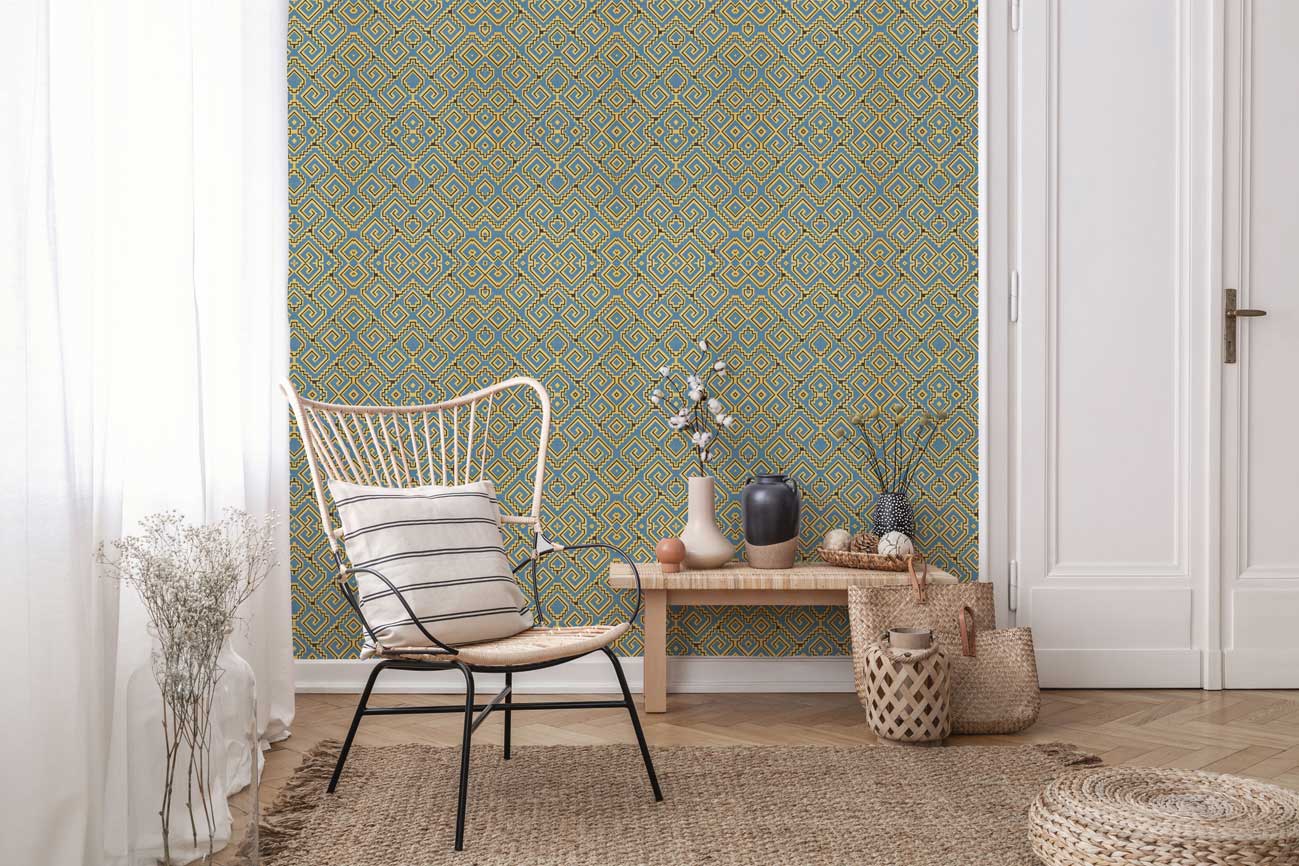 Retro Geometric Sweden Wallpaper #372-Repeat Pattern Wallpaper-Eazywallz