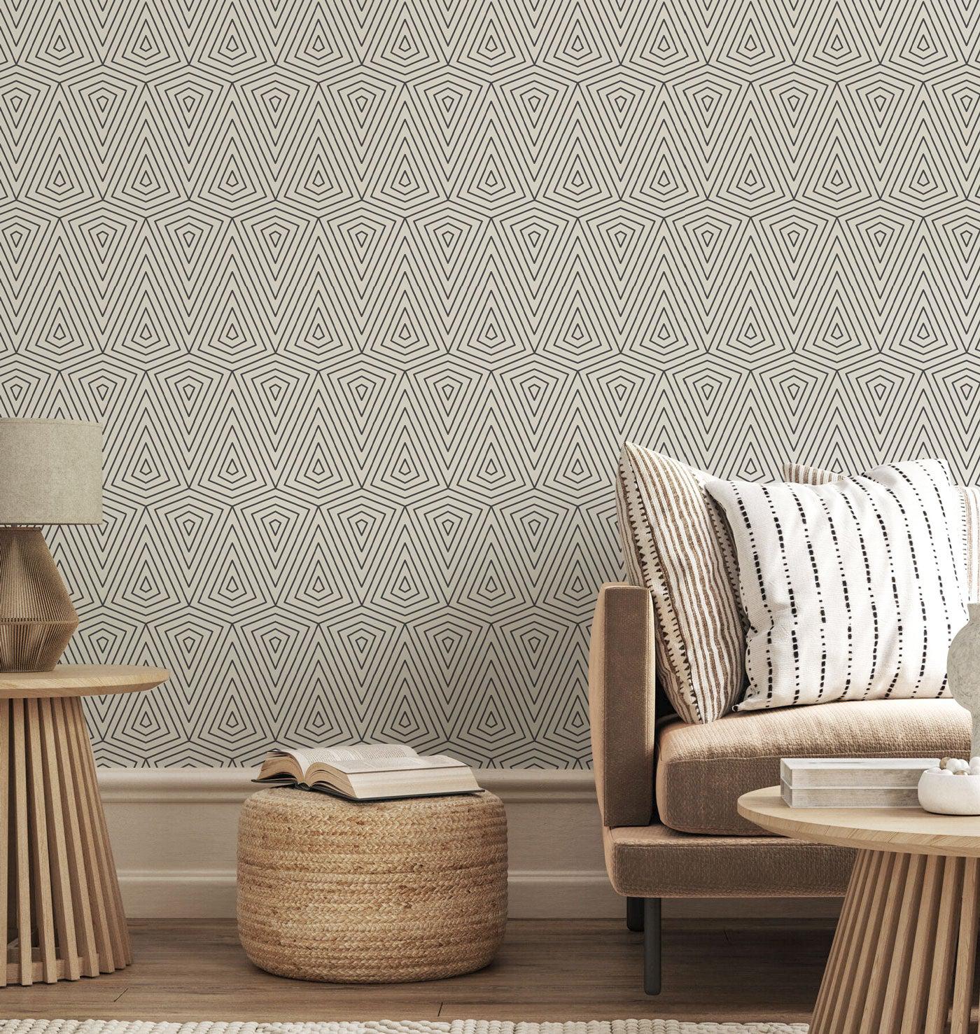 Reverse Line Triangles Wallpaper #552-Repeat Pattern Wallpaper-Eazywallz