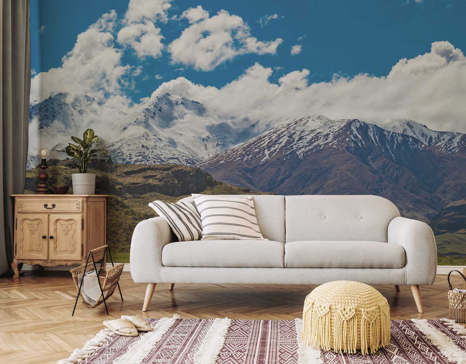 Rocky Mountains in Wanaka New Zealand Wall Mural-Wall Mural-Eazywallz