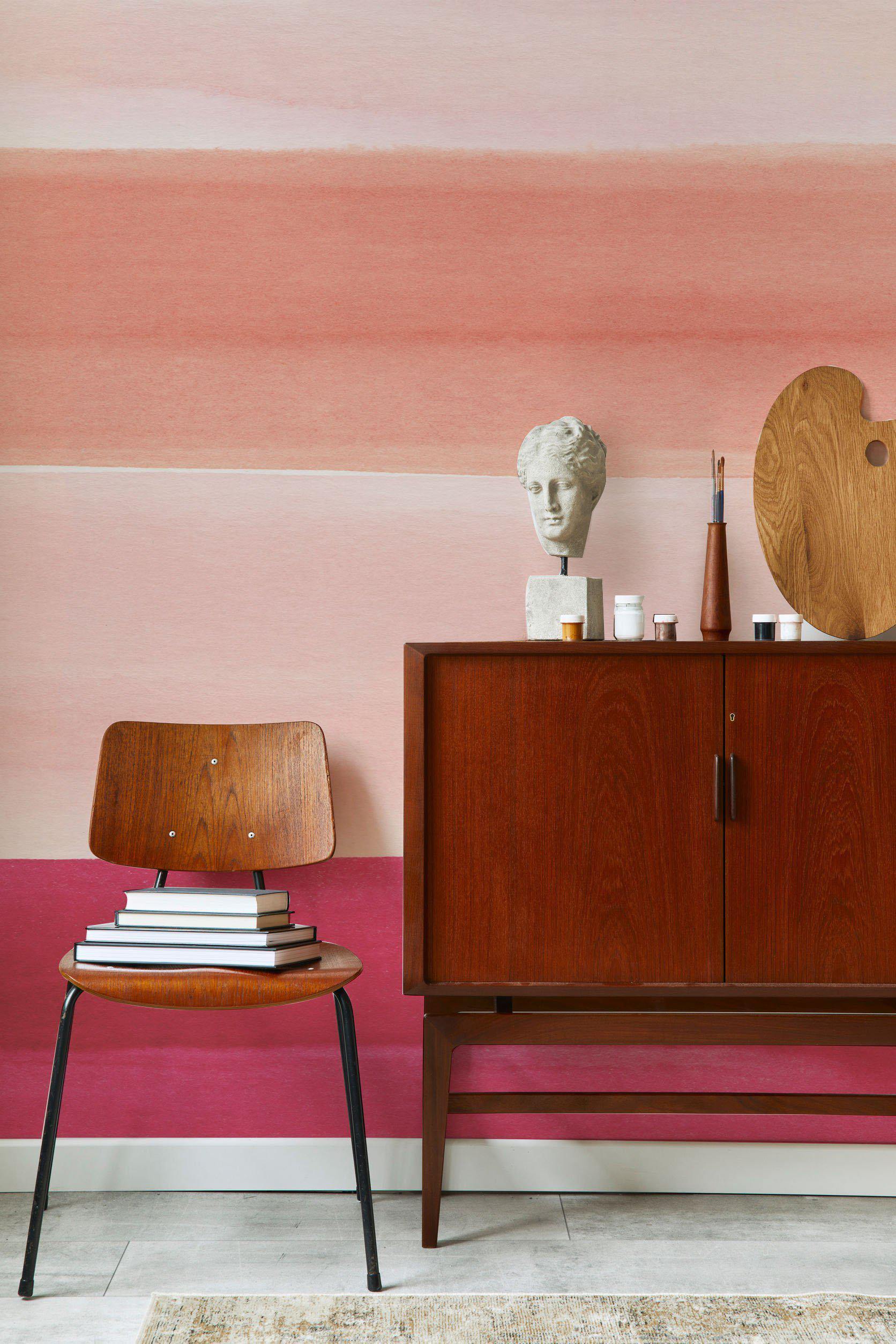 Rose Bush Color Block Wall Mural-Wall Mural-Eazywallz