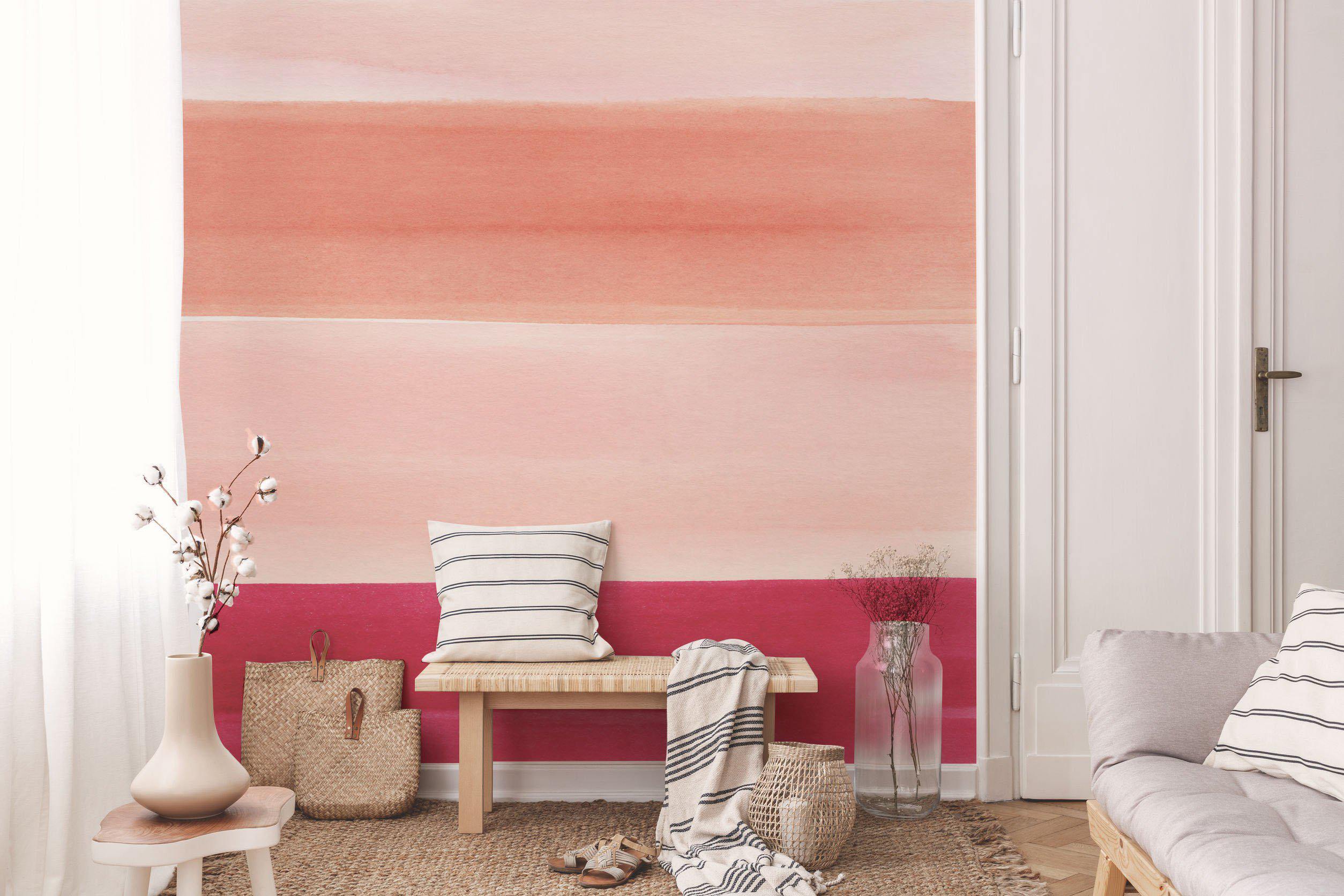 Rose Bush Color Block Wall Mural-Wall Mural-Eazywallz