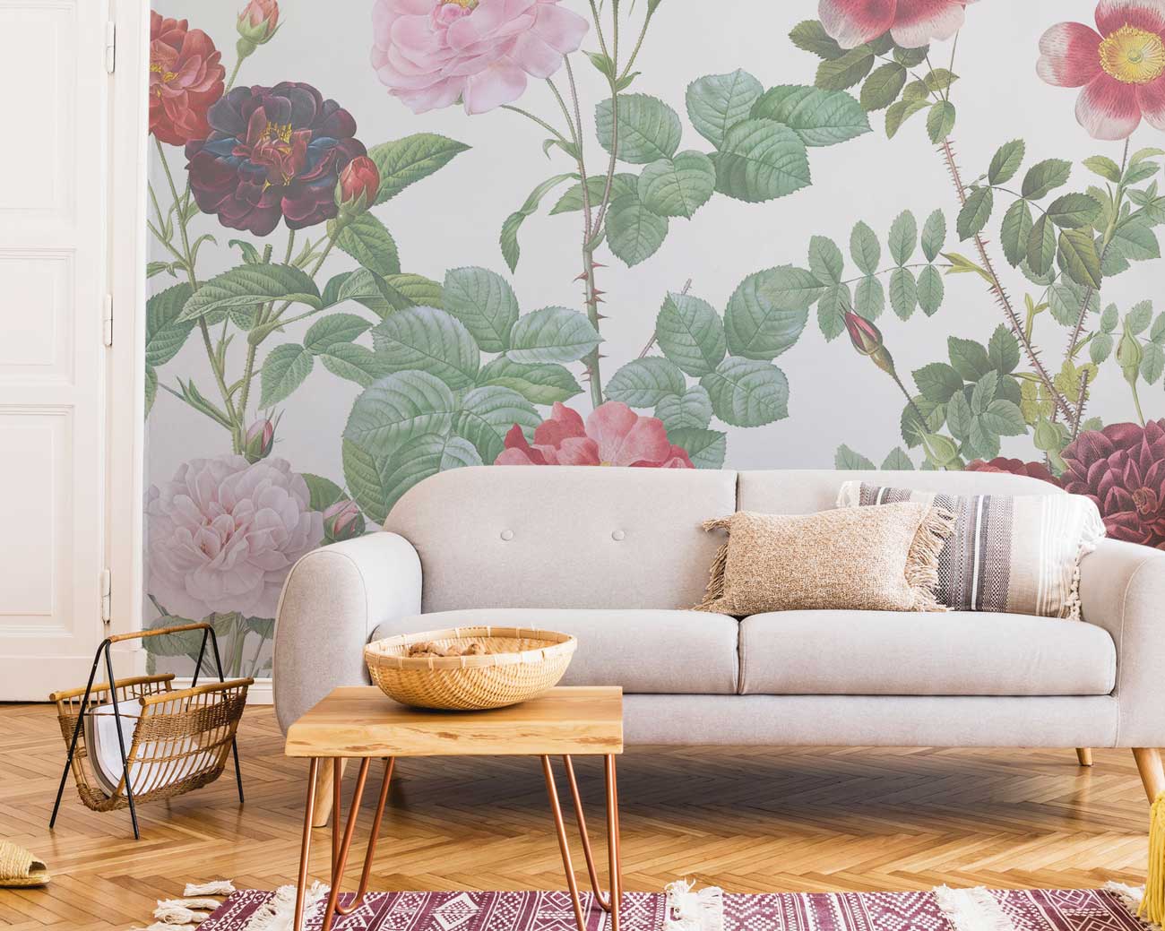 Rose Thorn Floral Wall Mural-Wall Mural-Eazywallz