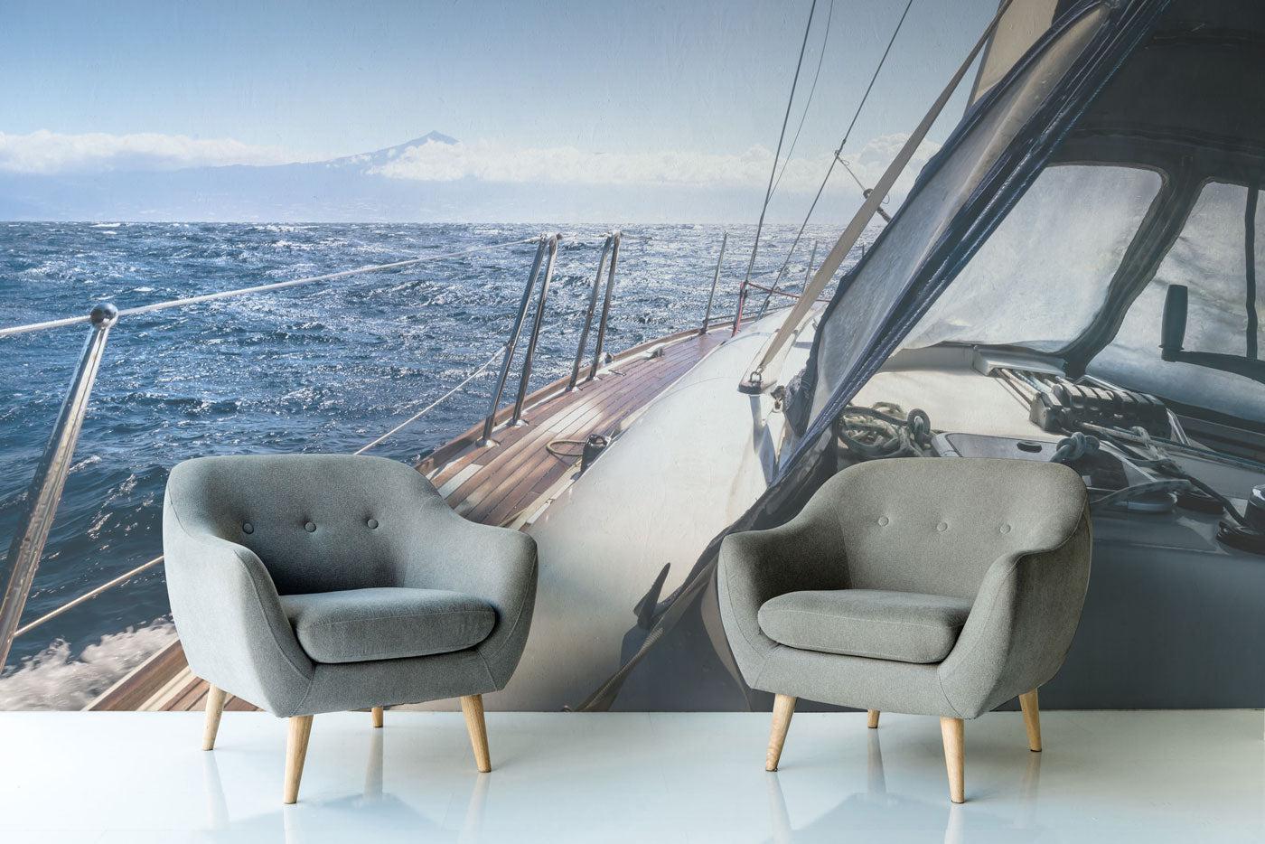 Rough Water Sailing Wall Mural-Wall Mural-Eazywallz