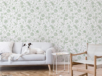Sage Botanical Wallpaper #504-Repeat Pattern Wallpaper-Eazywallz