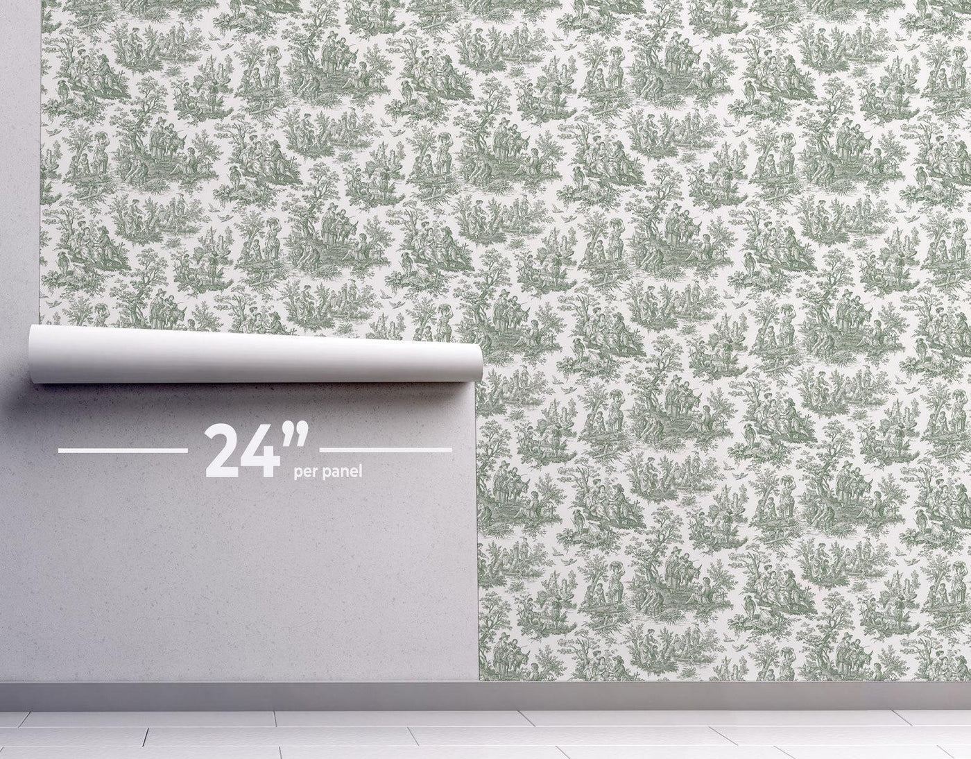 Sage Farmhouse Toile Wallpaper #512-Repeat Pattern Wallpaper-Eazywallz