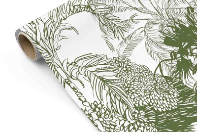 Sage Jungle Toile #271-Repeat Pattern Wallpaper-Eazywallz