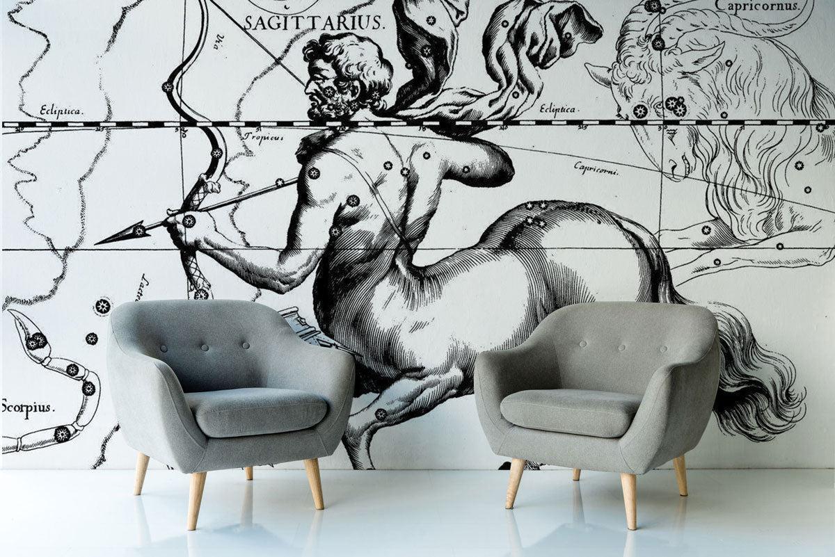 Sagittarius Constellation Map Wall Mural-Wall Mural-Eazywallz