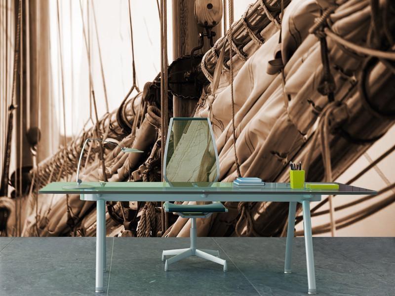 Sails in sepia Wall Mural-Wall Mural-Eazywallz