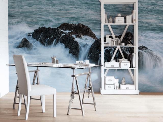 Sea Water Rocks Wall Mural-Wall Mural-Eazywallz