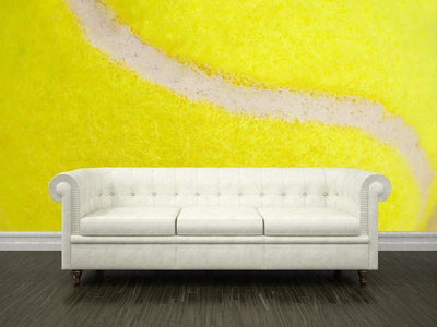 Seam of a yellow tennis ball Wall Mural-Wall Mural-Eazywallz