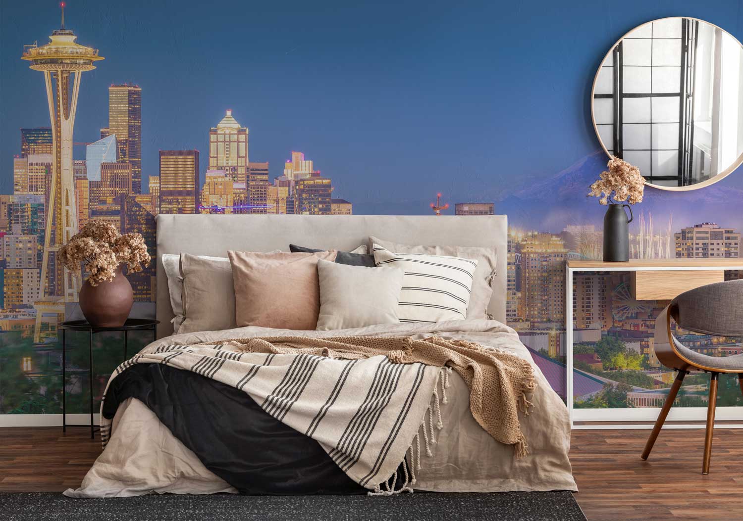 Seattle Cityscape Wall Mural-Wall Mural-Eazywallz
