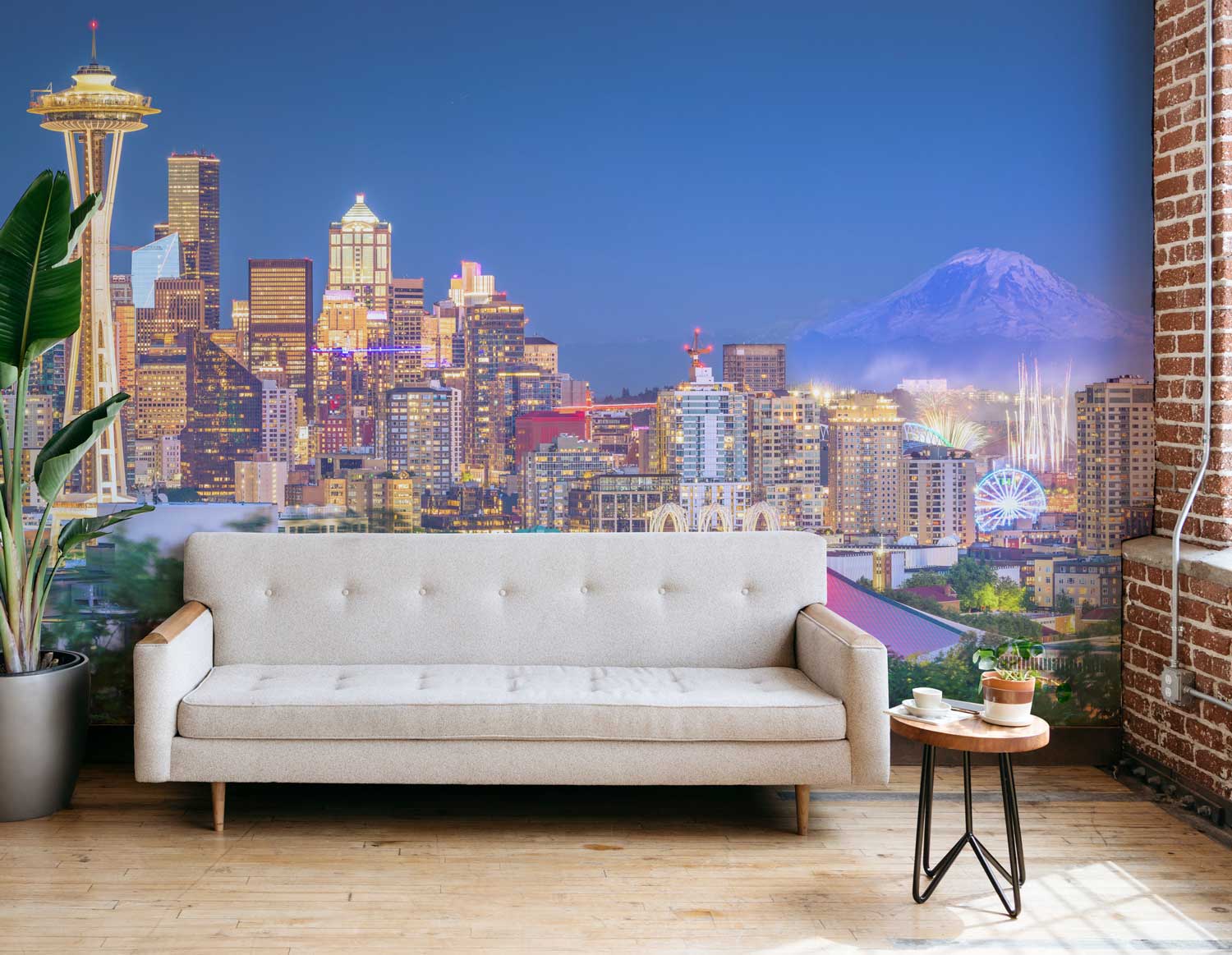 Seattle Cityscape Wall Mural-Wall Mural-Eazywallz