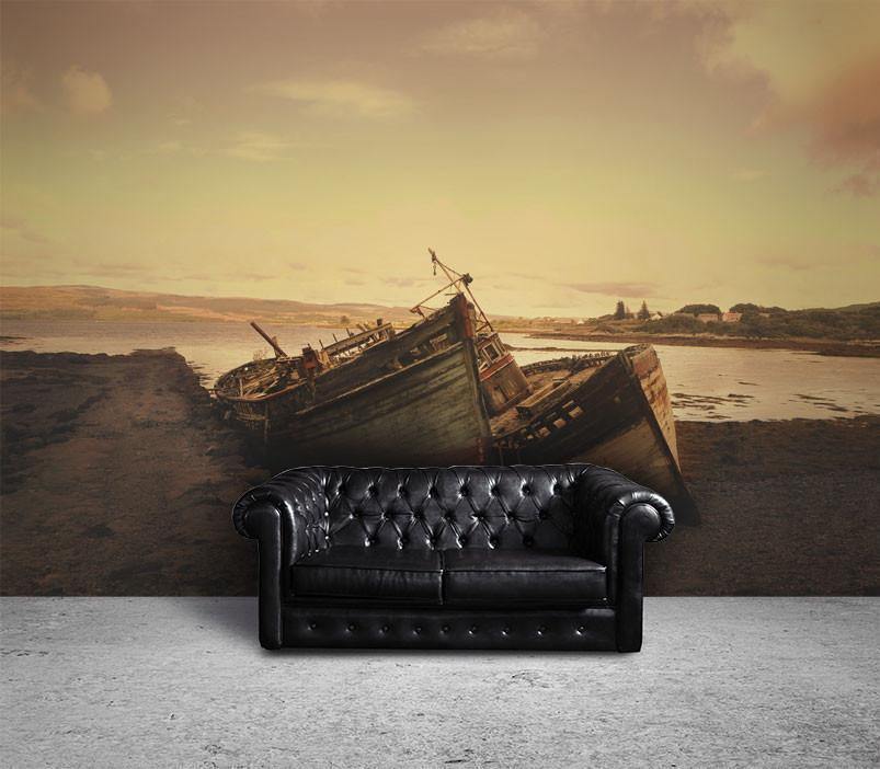 Shipwreck Wall Mural-Wall Mural-Eazywallz