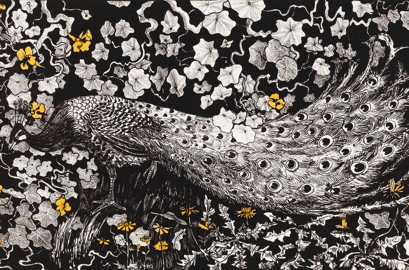 Silver Pauwen Wall Mural-Wall Mural-Eazywallz