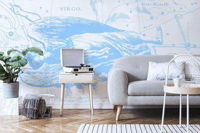 Sky Blue Virgo Astrology Wallpaper Mural-Wall Mural-Eazywallz