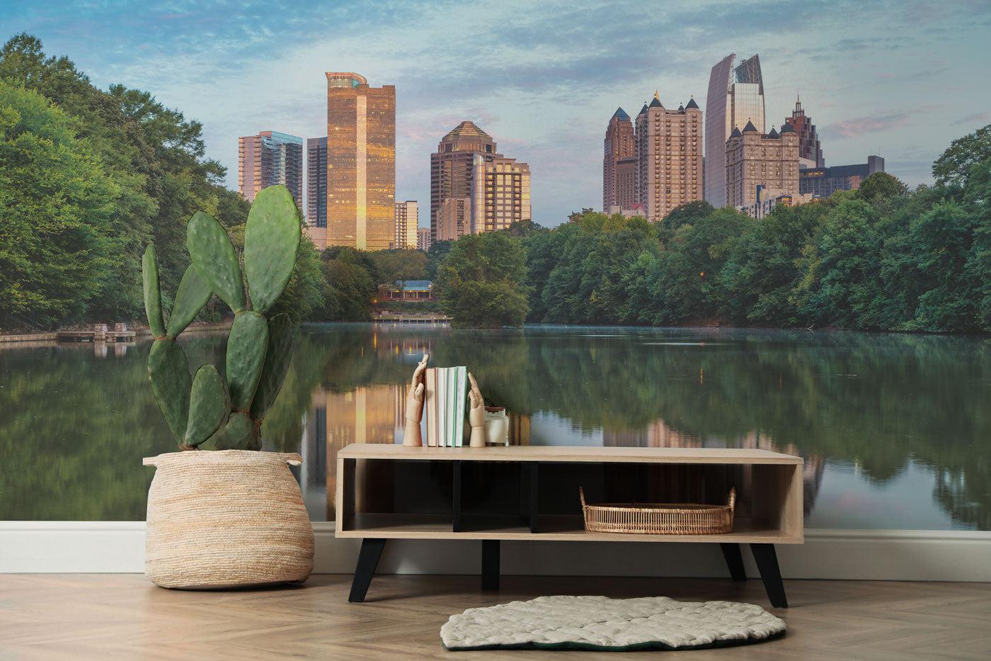 Skyline of downtown Atlanta & Piedmont Park Wall Mural-Wall Mural-Eazywallz