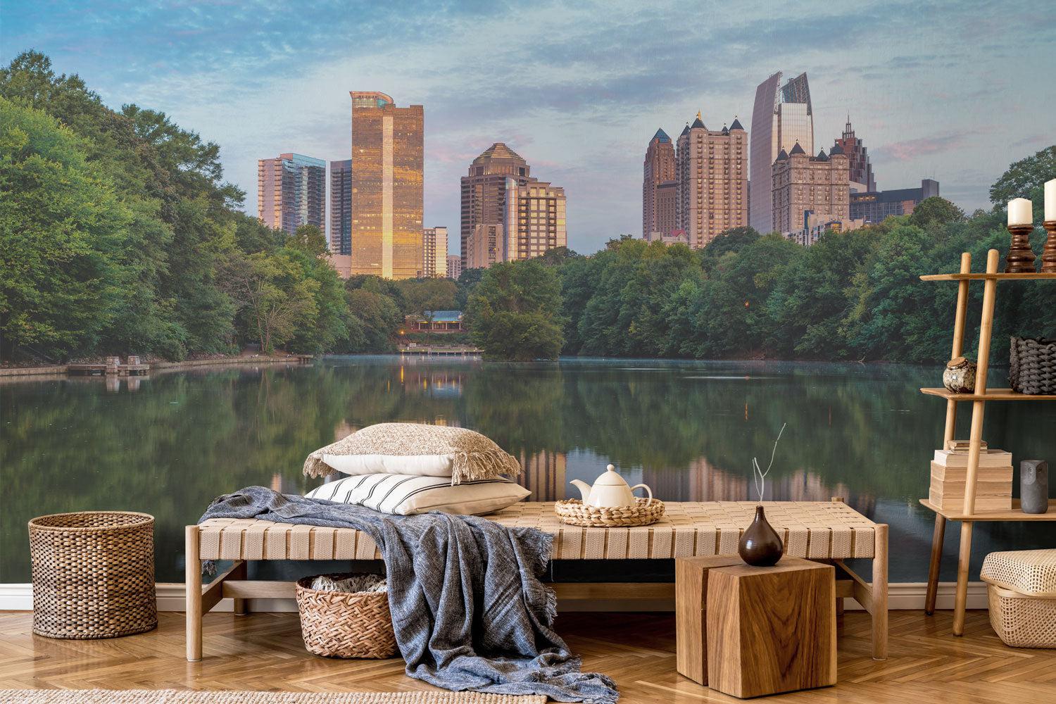Skyline of downtown Atlanta & Piedmont Park Wall Mural-Wall Mural-Eazywallz