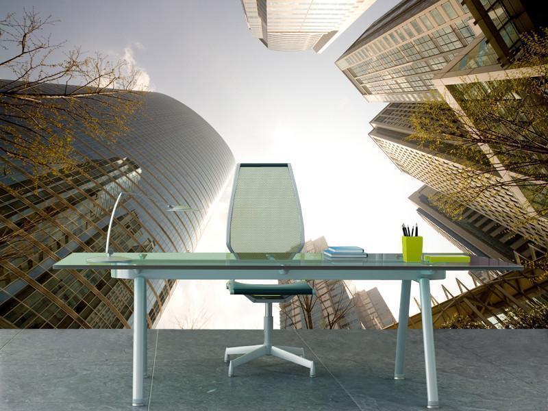 Skyscrapers at dawn Wall Mural-Wall Mural-Eazywallz