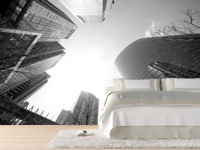 Skyscrapers at dawn Wall Mural-Wall Mural-Eazywallz