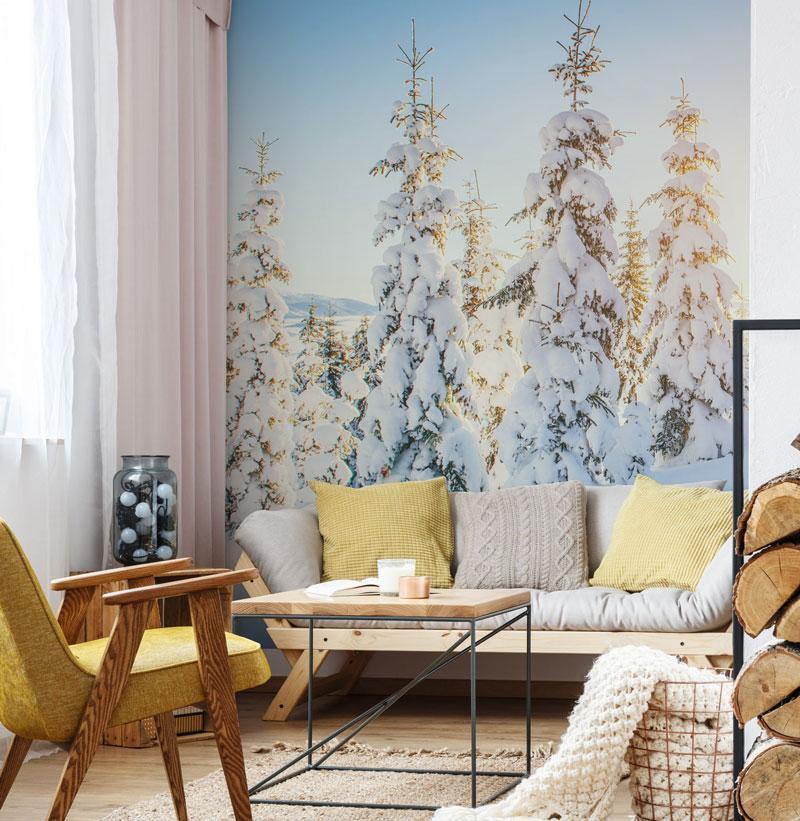 Snow Covered Forest Wall Mural-Wall Mural-Eazywallz