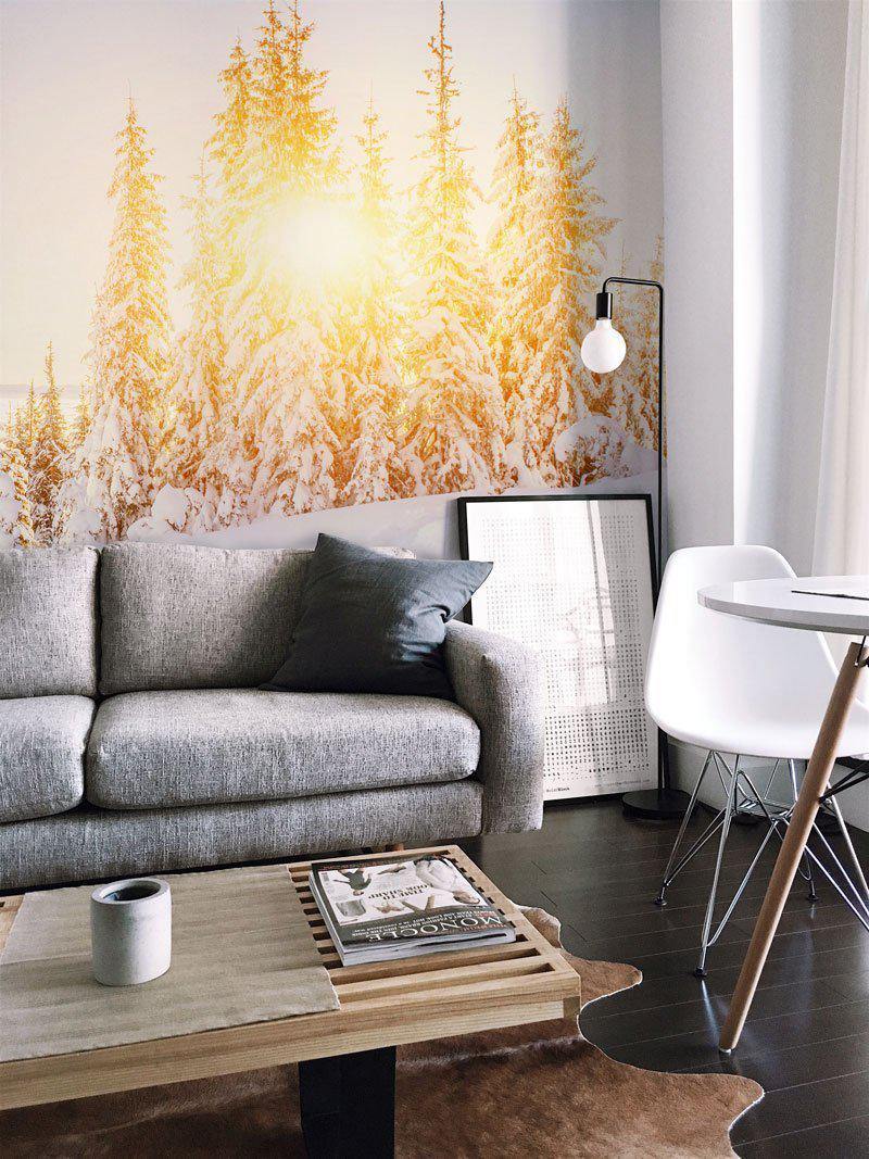 Snow Covered Forest Wall Mural-Wall Mural-Eazywallz