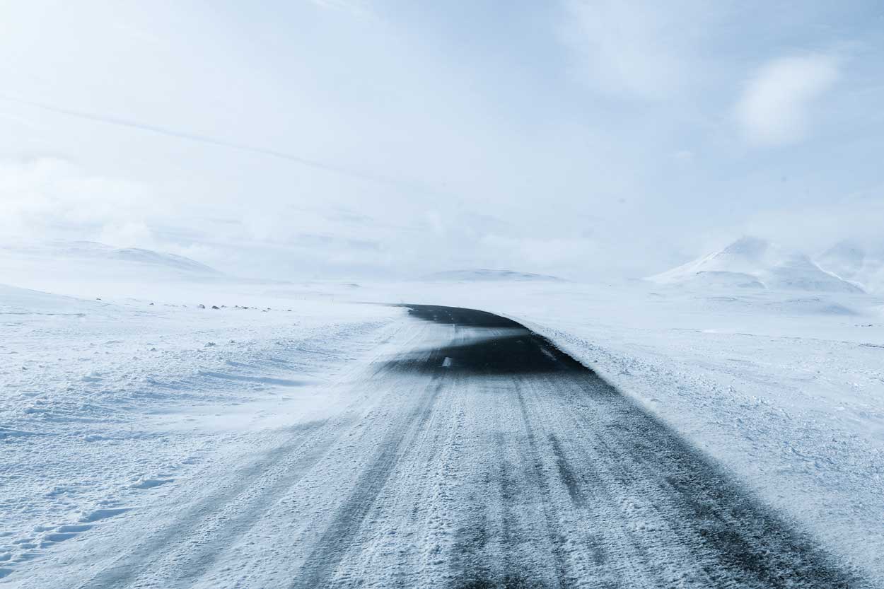 Snow Covered Road Wall Mural-Wall Mural-Eazywallz