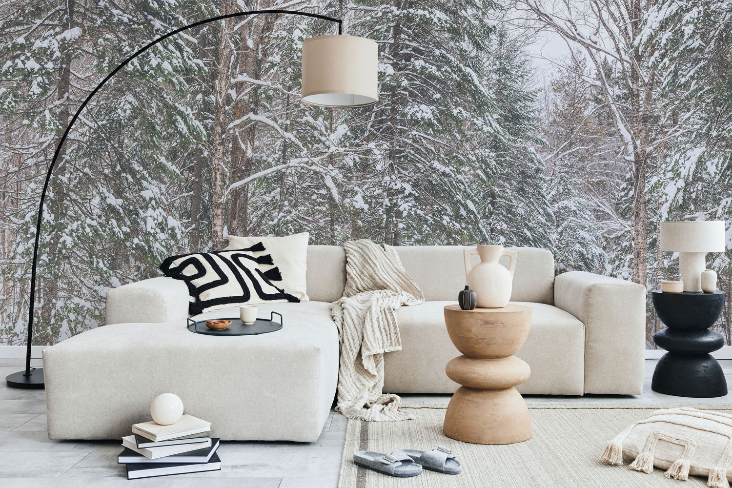 Panoramic Snowy Forest 2 Wall Mural