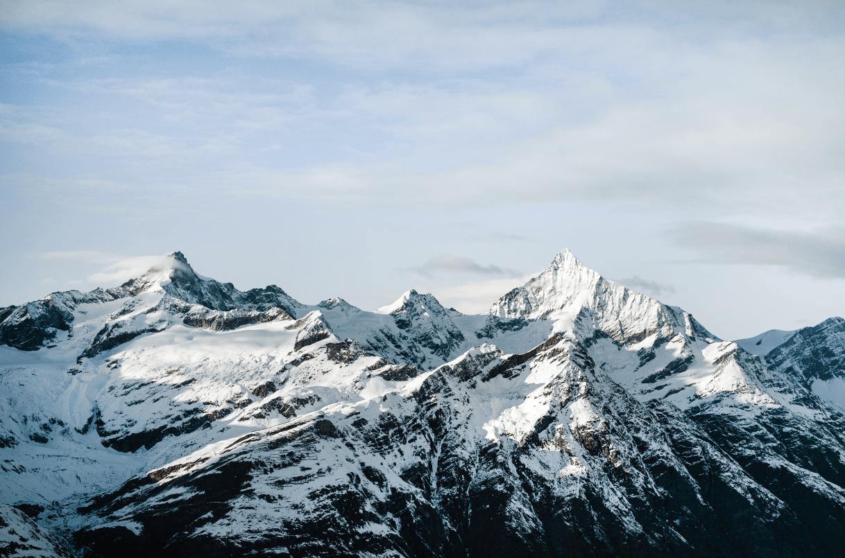 Snowy Mountain Line Wall Mural | Eazywallz