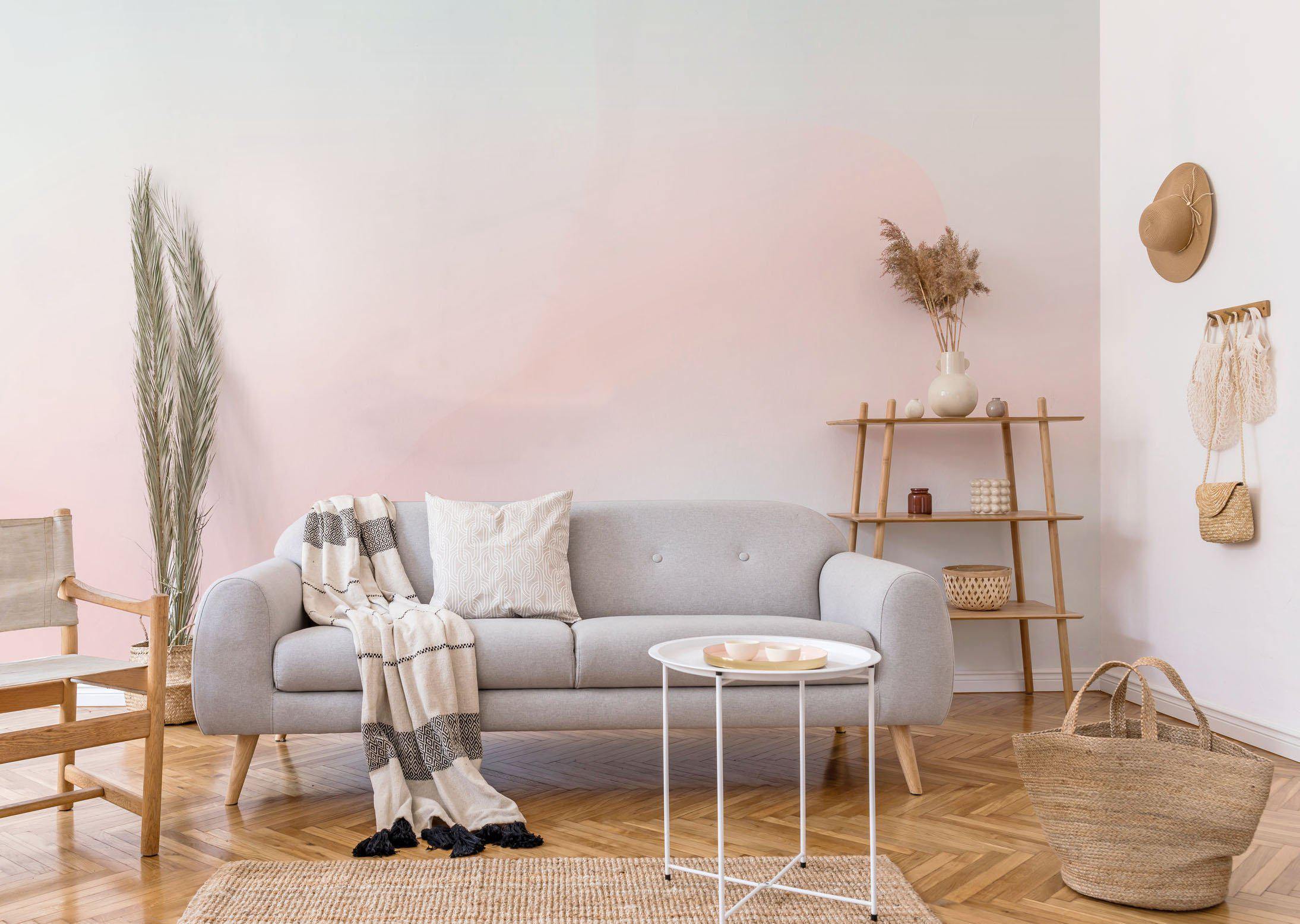 Soft Minty Peach Gradient Wall Mural-Wall Mural-Eazywallz