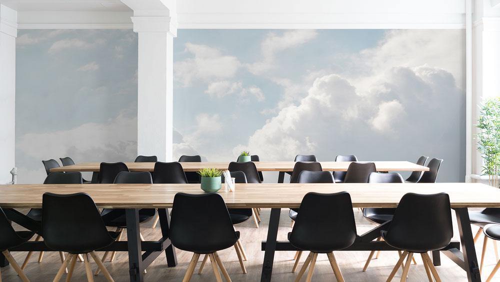 Soft White Clouds Mural Wallpaper-Wall Mural-Eazywallz
