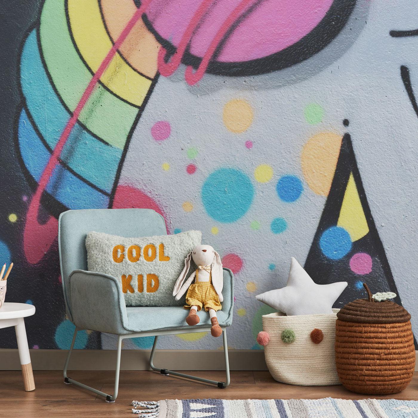 Space Graffiti Wall Mural-Wall Mural-Eazywallz