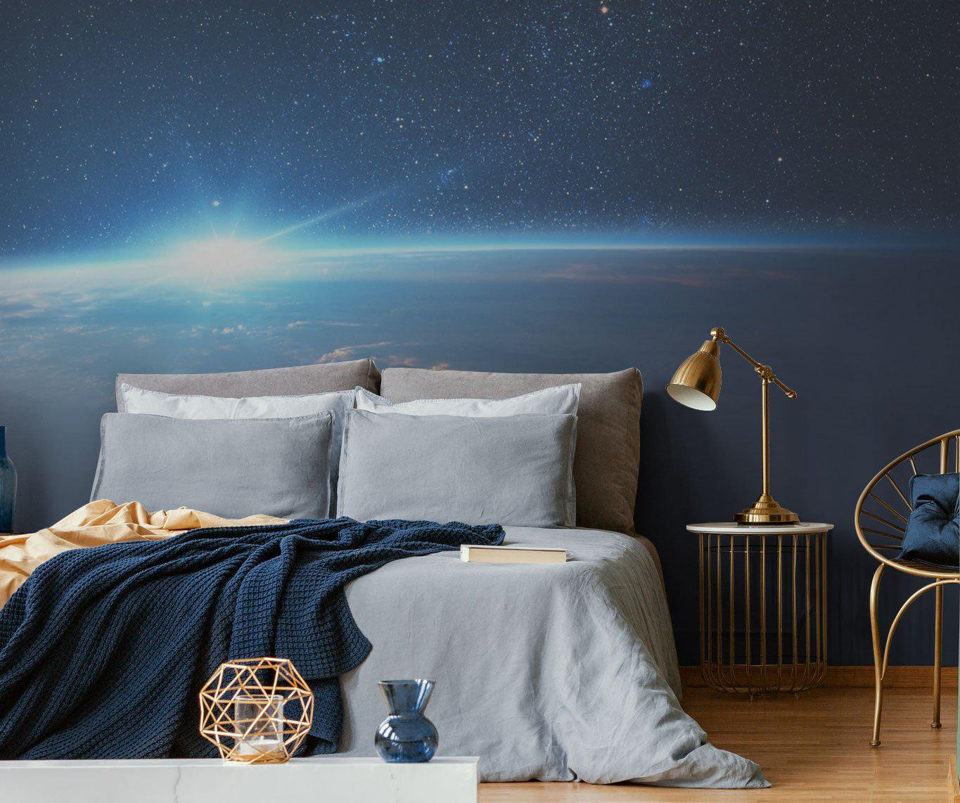 Space Sunrise Wall Mural-Wall Mural-Eazywallz