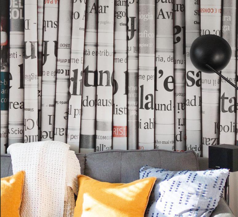 Stacked Newspaper Wallpaper Mural-Wall Mural-Eazywallz