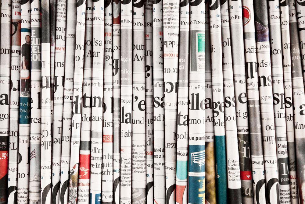 Stacked Newspaper Wallpaper Mural-Wall Mural-Eazywallz