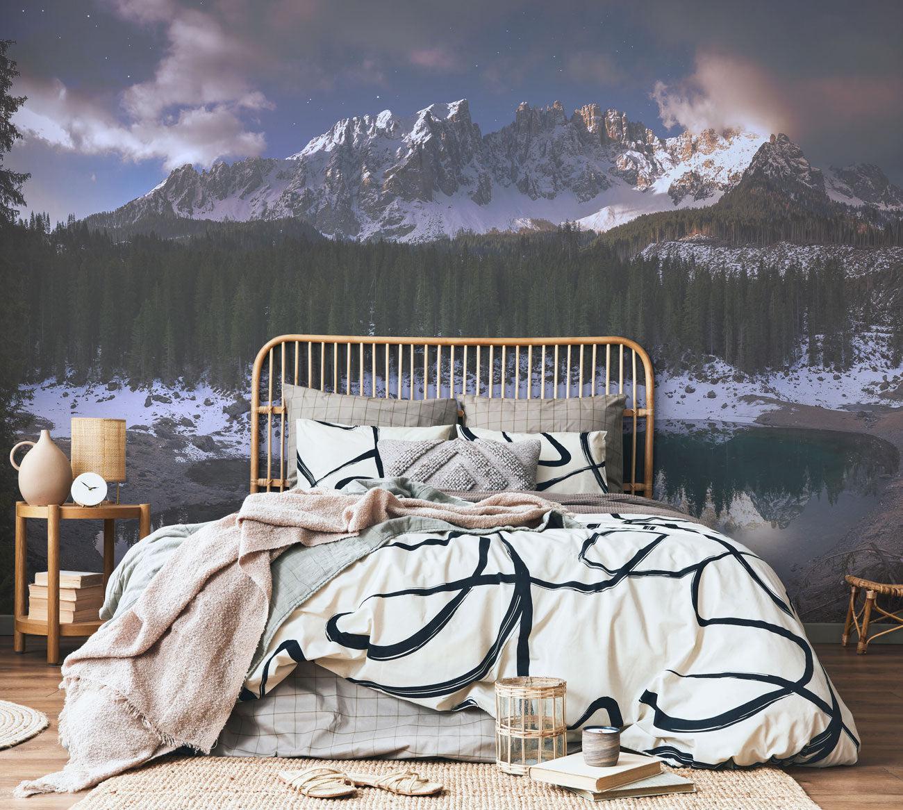 Starry Mountain Landscape Wall Mural-Wall Mural-Eazywallz