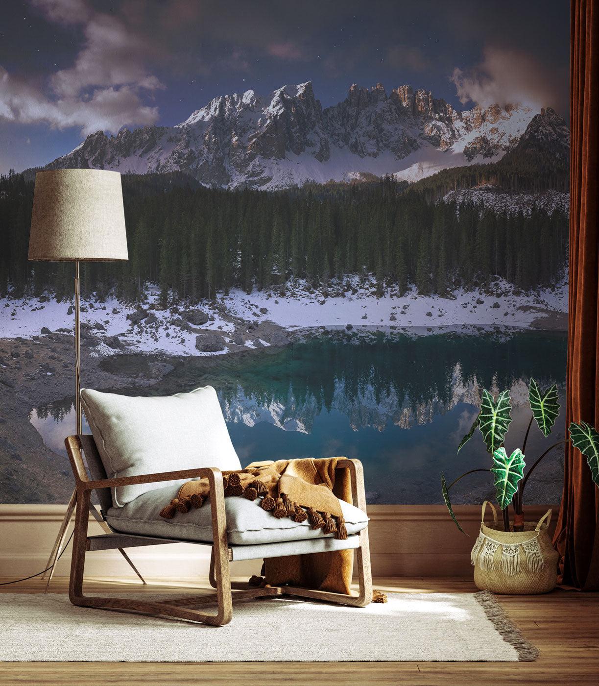 Starry Mountain Landscape Wall Mural-Wall Mural-Eazywallz