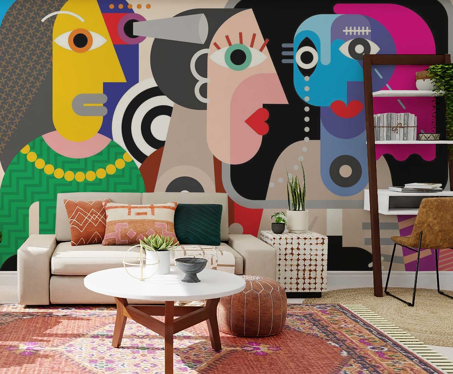 Strangers Abstract Art Mural-Wall Mural-Eazywallz