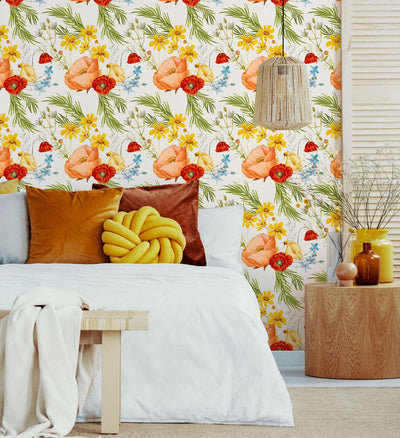 Summer Florals Wallpaper #469-Repeat Pattern Wallpaper-Eazywallz
